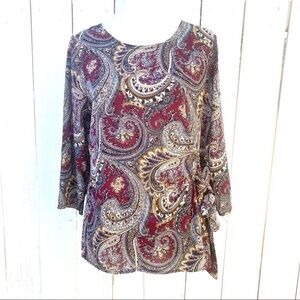 Dressbarn Wrap tie paisley print blouse Size Medium